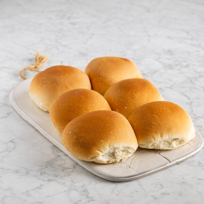 6 Wedges White Bakery Rolls