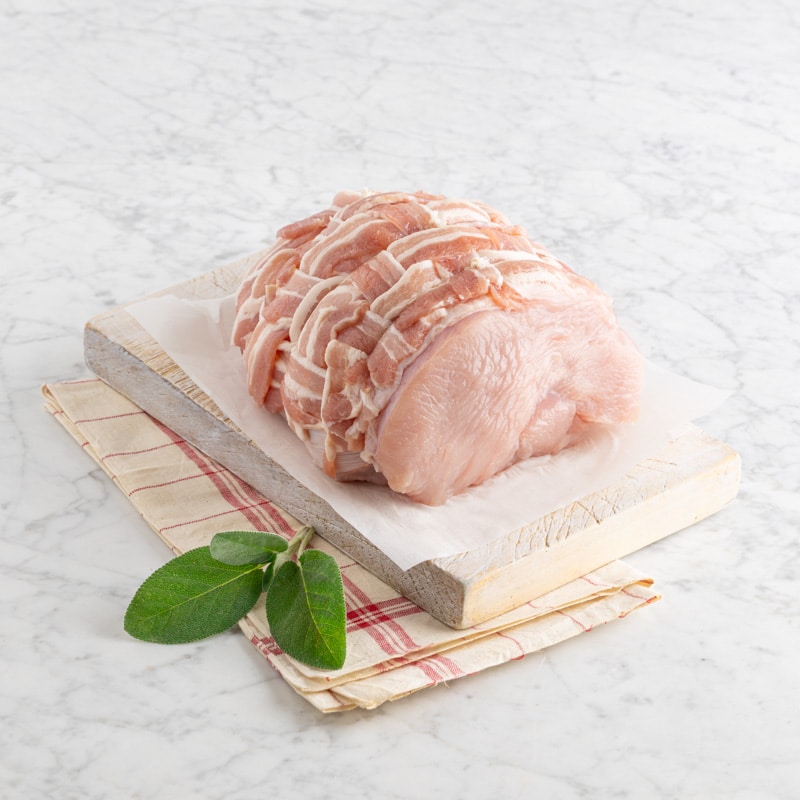 English Boneless Turkey Breast Wrapped in Bacon