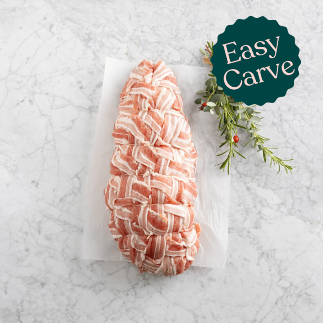 English Boneless Turkey Breast Wrapped in Bacon