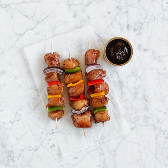 3 Black Garlic Chicken Skewers