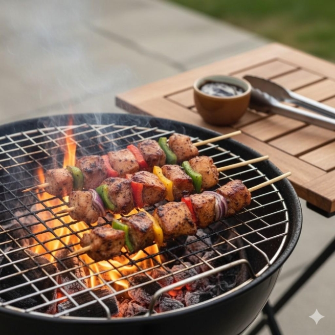 3 Black Garlic Chicken Skewers