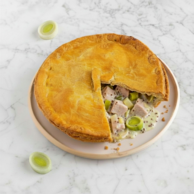Pie of the Month- Turkey, Leek and Wholegrain Mustard Pie
