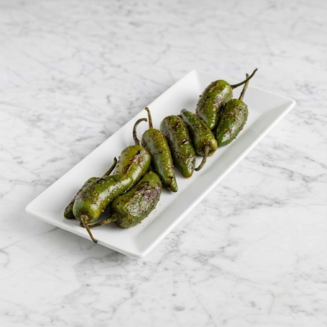 Black Garlic Padron Peppers